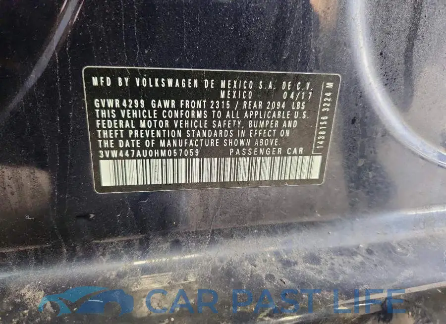 3VW447AU0HM057059# 12