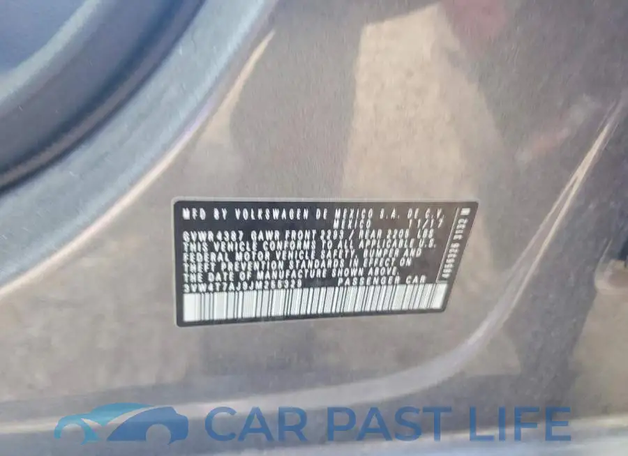 3VW4T7AJ9JM255329# 12