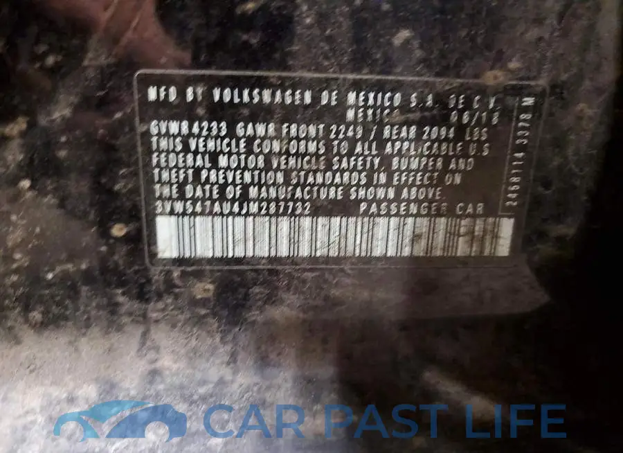 3VW547AU4JM287732# 13