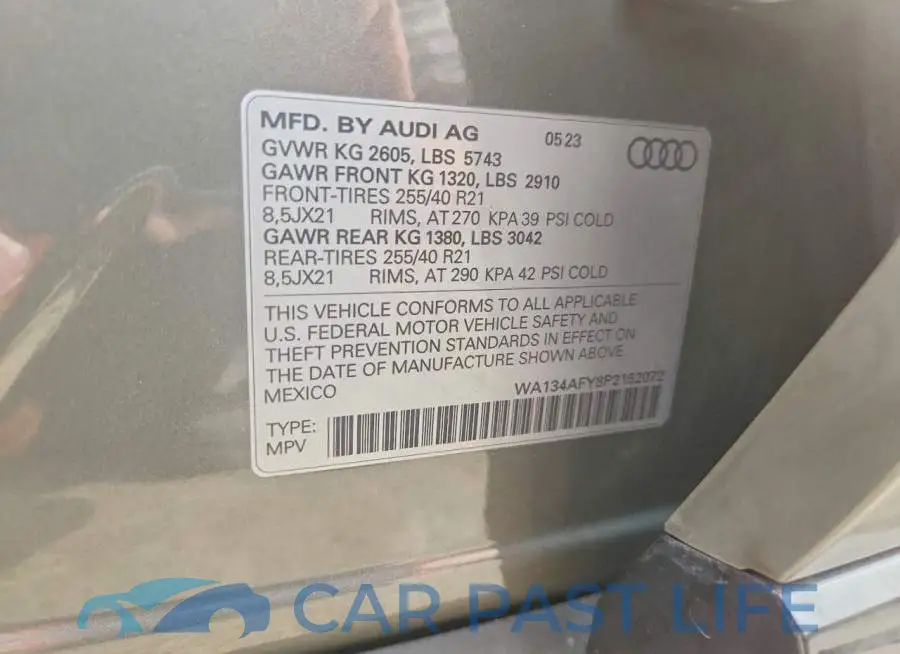 WA134AFY8P2152072# 12