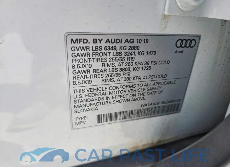 WA1AXAF76LD000120# 13