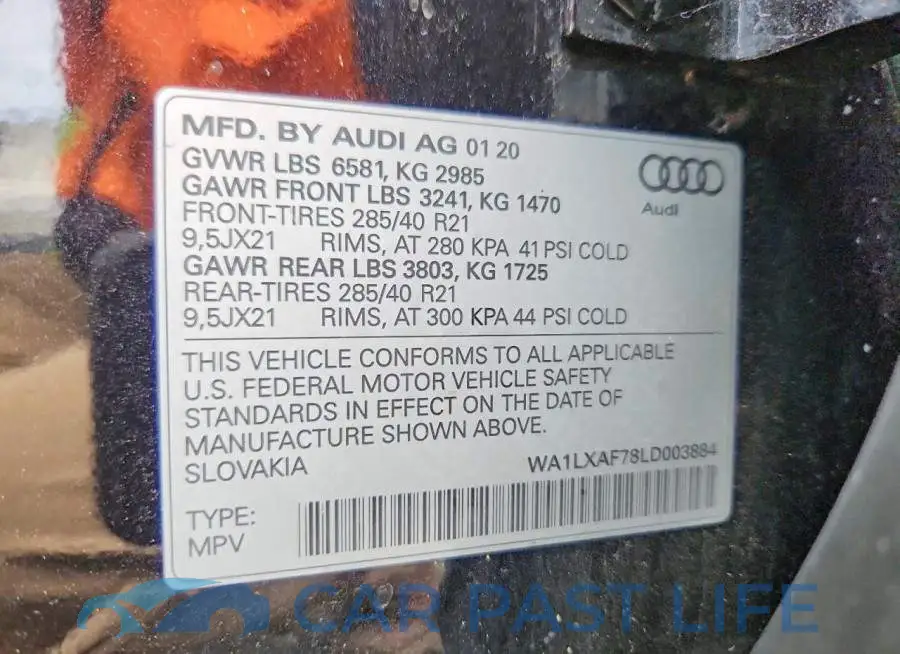 WA1LXAF78LD003884# 13
