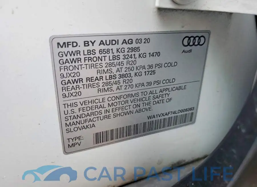 WA1VXAF74LD008363# 13