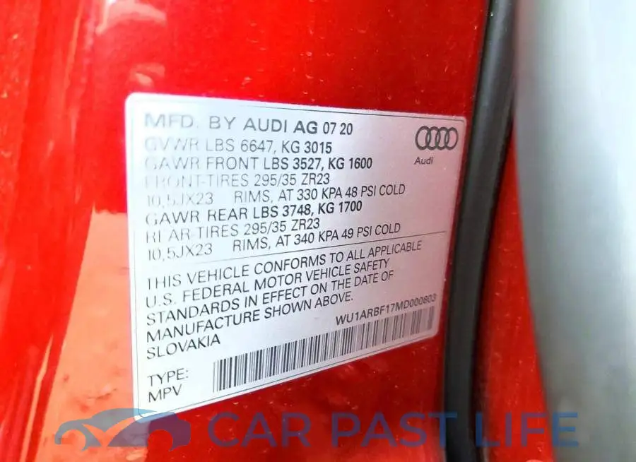 WU1ARBF17MD000603# 14