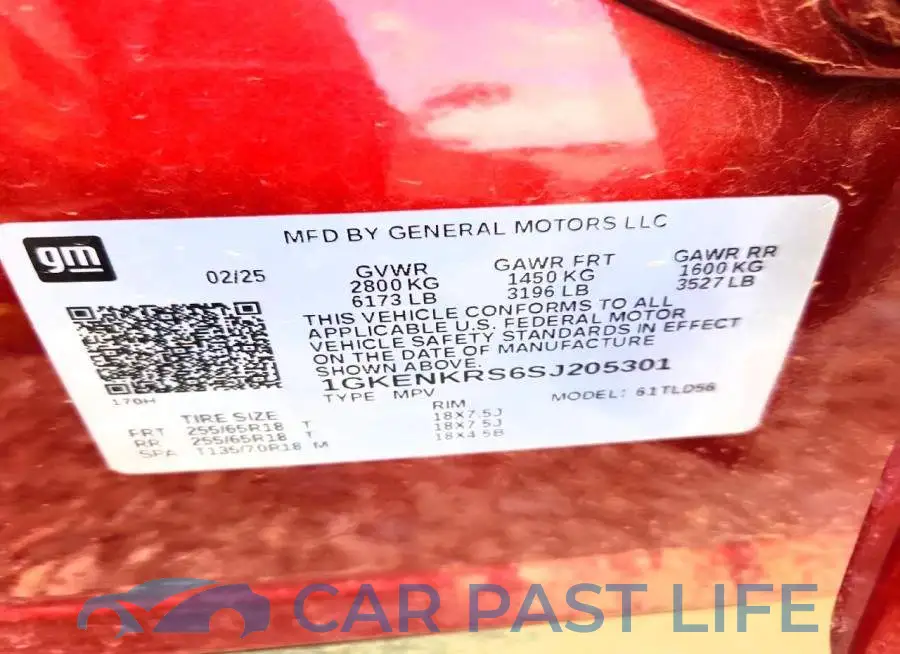 1GKENKRS6SJ205301# 13