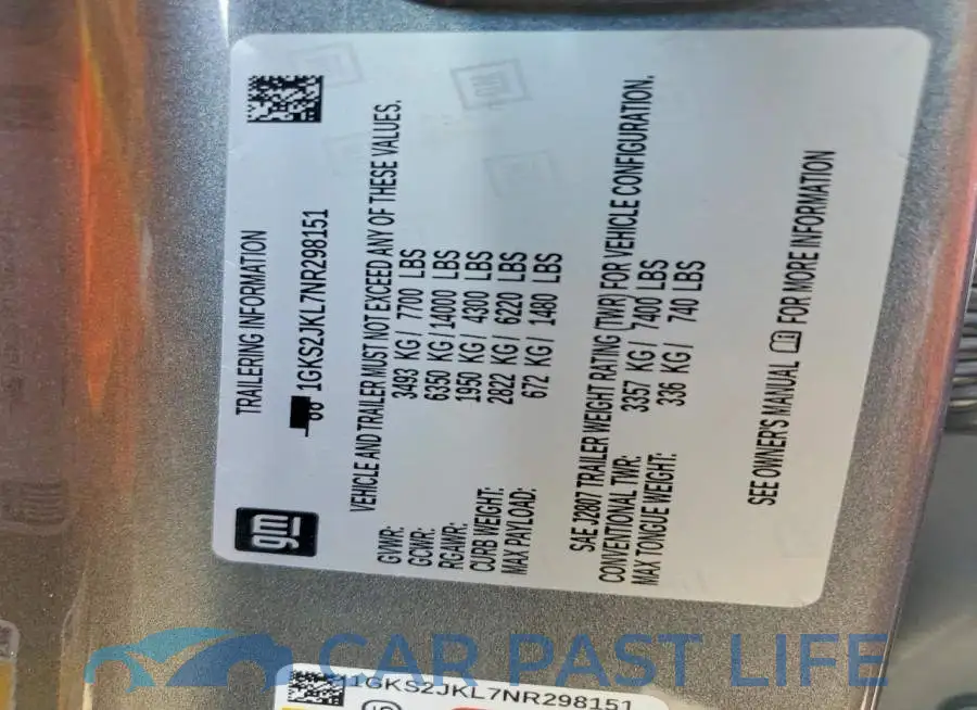 1GKS2JKL7NR298151# 13
