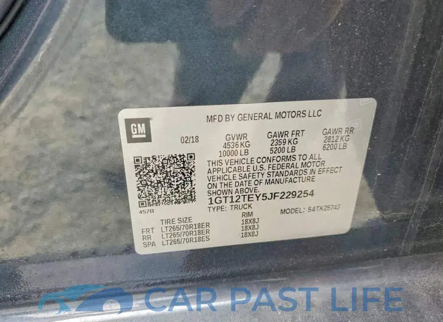 1GT12TEY5JF229254# 12