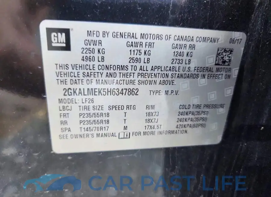 2GKALMEK5H6347862# 12
