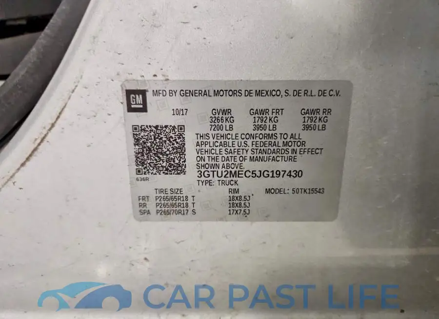 3GTU2MEC5JG197430# 12