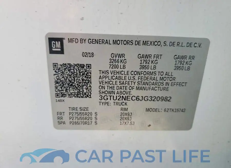 3GTU2NEC6JG320982# 13