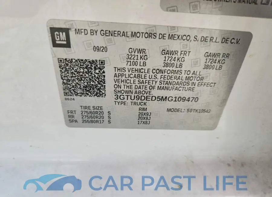 3GTU9DED5MG109470# 12