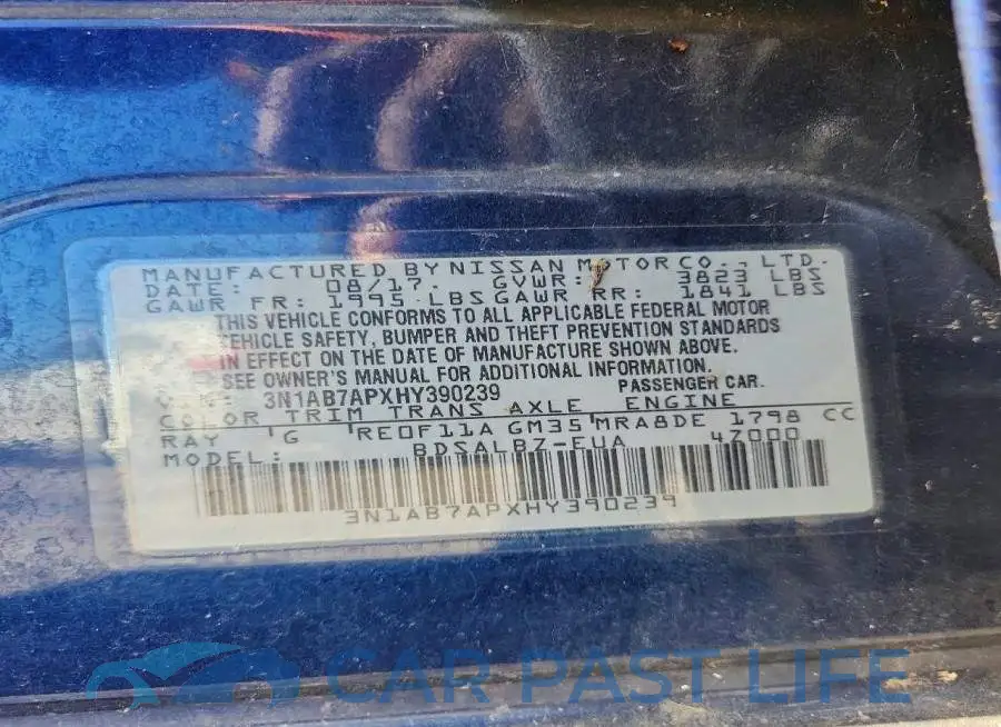 3N1AB7APXHY390239# 13