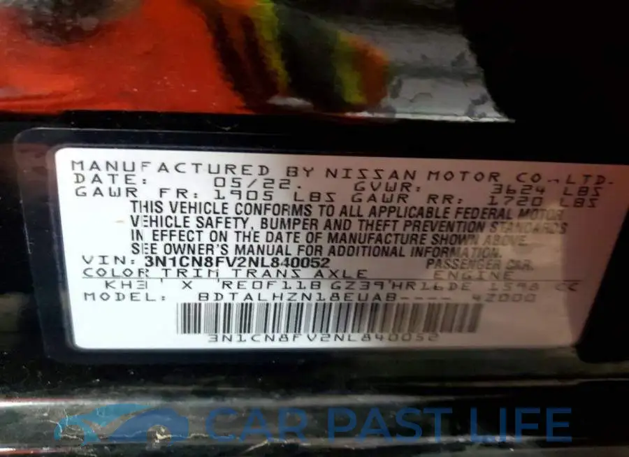 3N1CN8FV2NL840052# 12