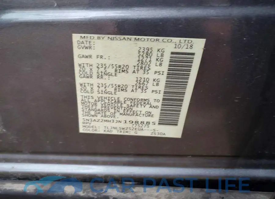 5N1AZ2MH3JN198885# 13