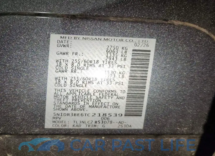 5N1DR3BE6TC218539# 13