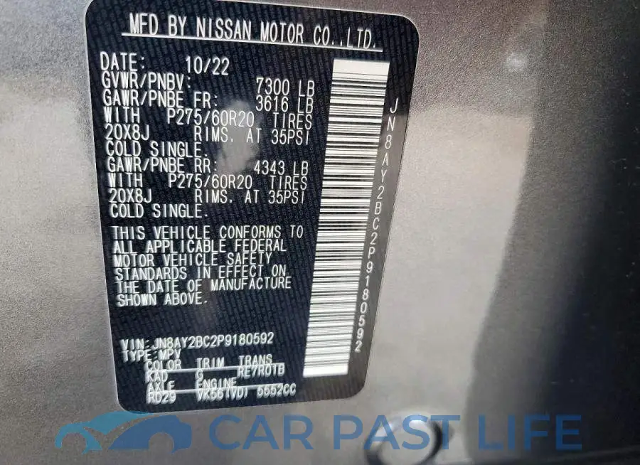 JN8AY2BC2P9180592# 13