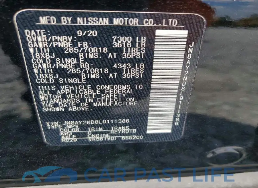 JN8AY2ND8L9111386# 13