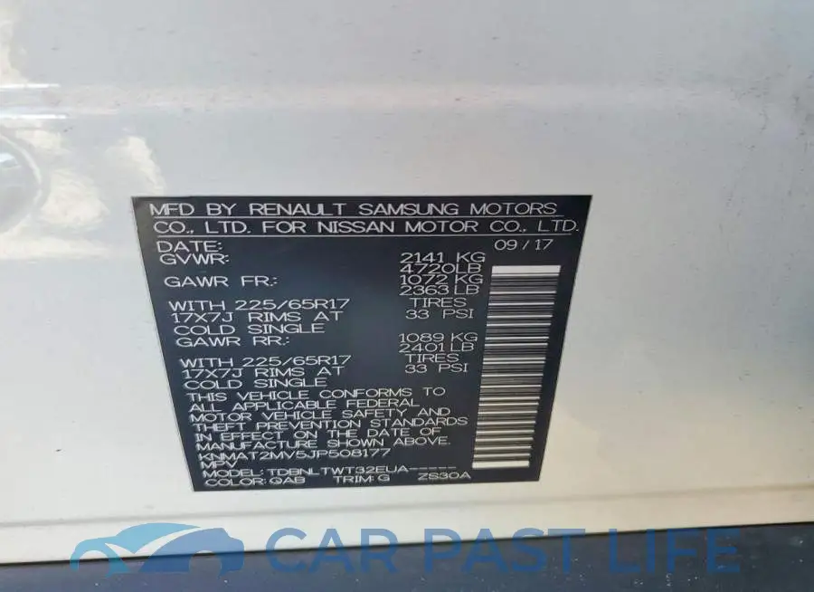 KNMAT2MV5JP508177# 12