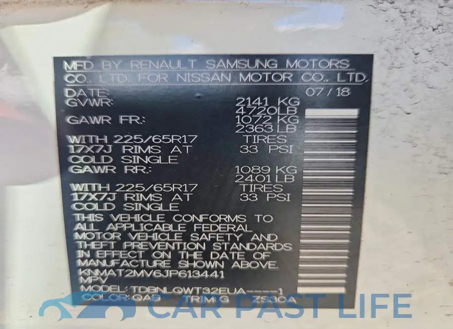 KNMAT2MV6JP613441# 13