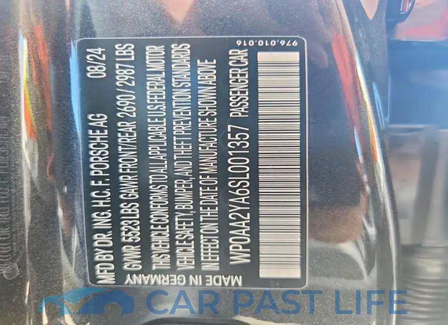 WP0AA2YA6SL001357# 12