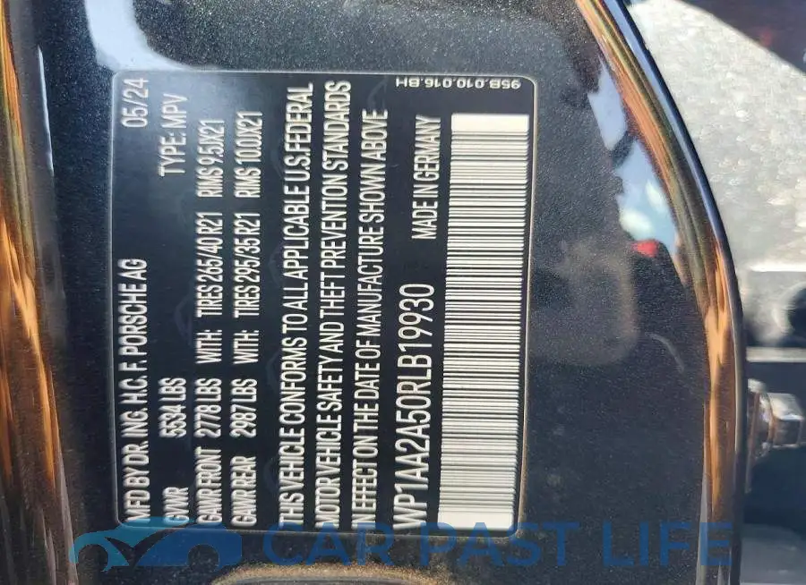 WP1AA2A50RLB19930# 13