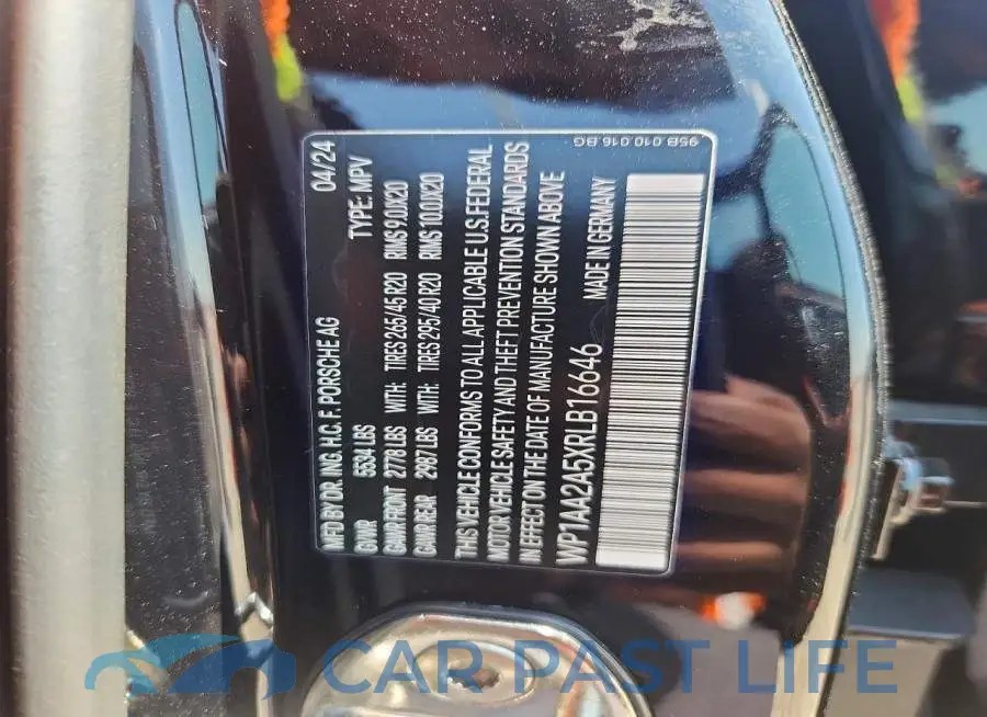 WP1AA2A5XRLB16646# 12