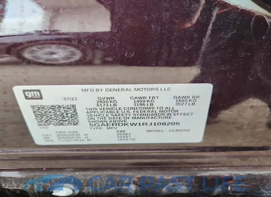5GAERDKW1RJ108205# 13