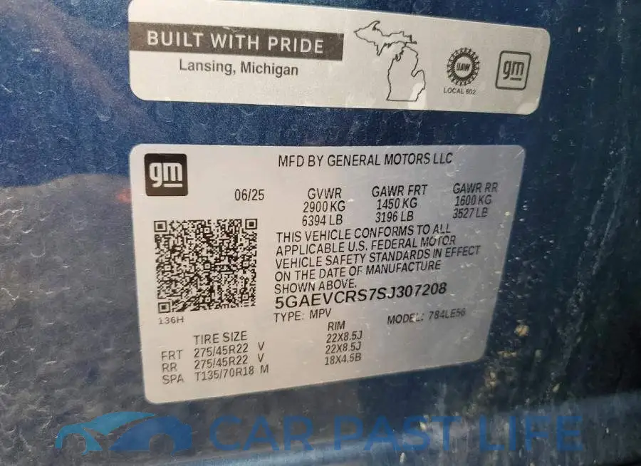 5GAEVCRS7SJ307208# 13