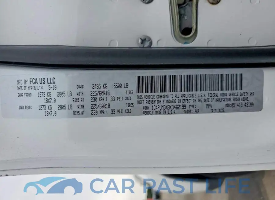1C4PJMDX3KD462199# 12