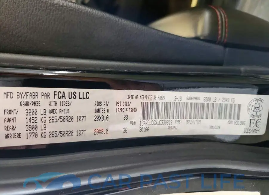 1C4RDJDGXJC330818# 13