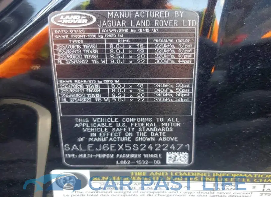SALEJ6EX5S2422471# 12