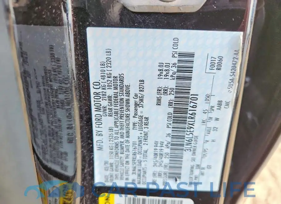 3LN6L5E9XLR616701# 12