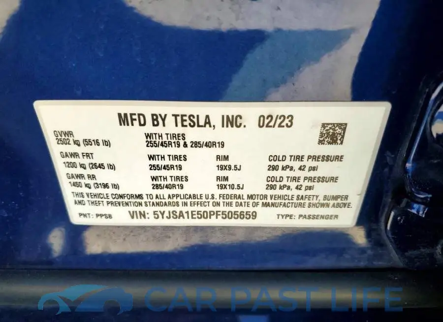 5YJSA1E50PF505659# 12
