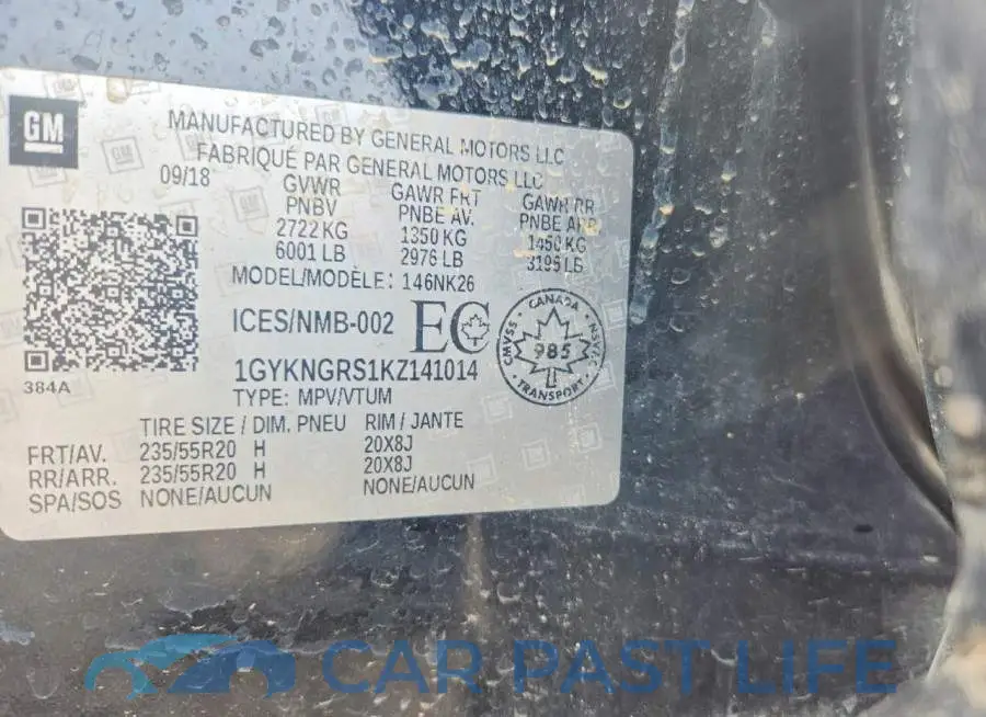 1GYKNGRS1KZ141014# 12