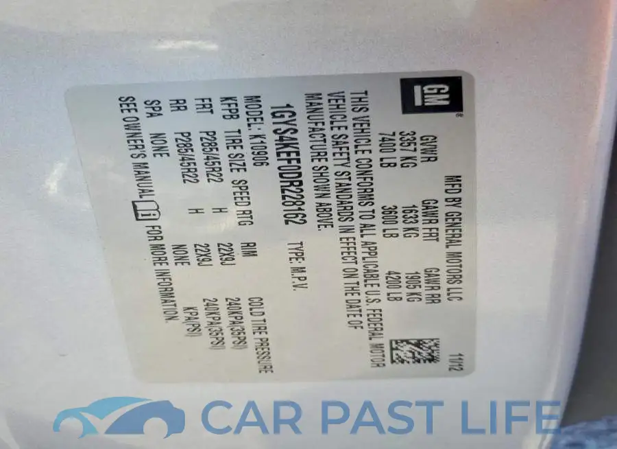 1GYS4KEF0DR228162# 13
