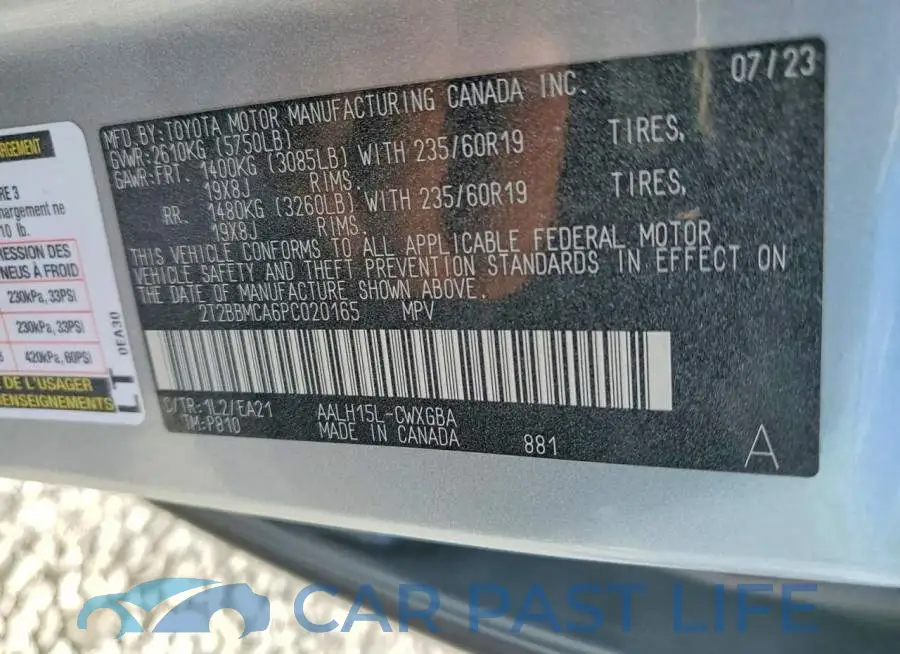 2T2BBMCA6PC020165# 13
