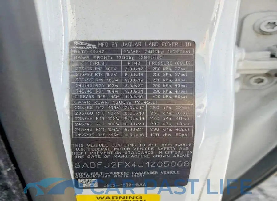 SADFJ2FX4J1Z05008# 13