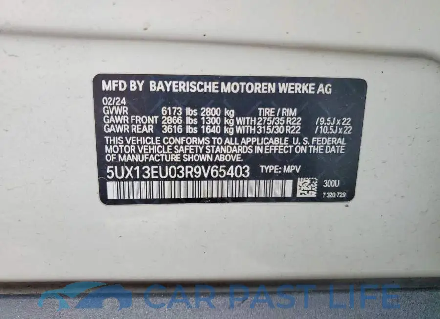 5UX13EU03R9V65403# 13