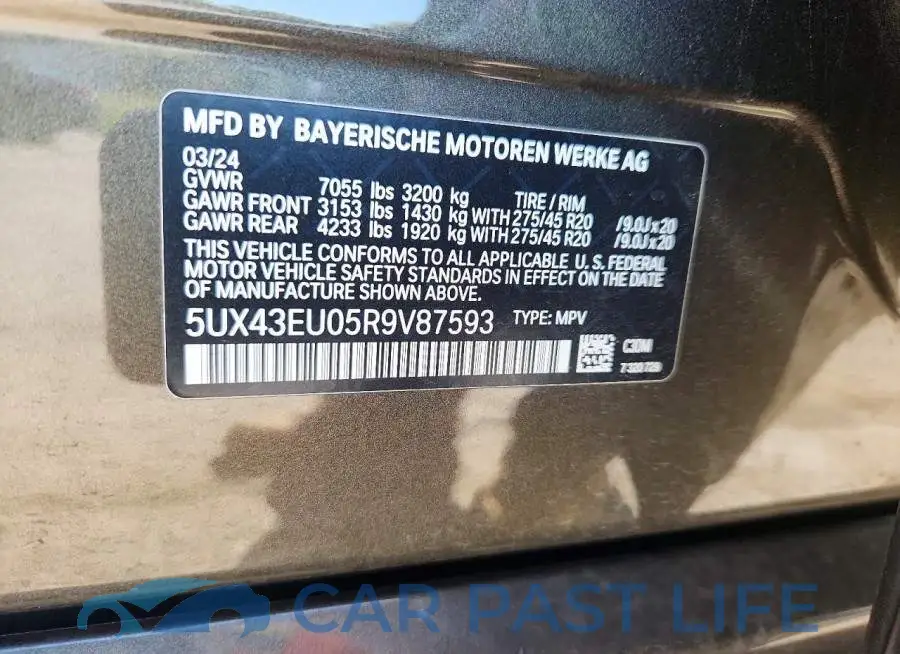 5UX43EU05R9V87593# 12