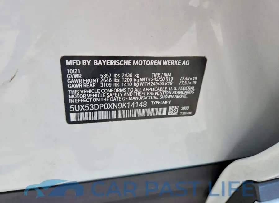 5UX53DP0XN9K14148# 14