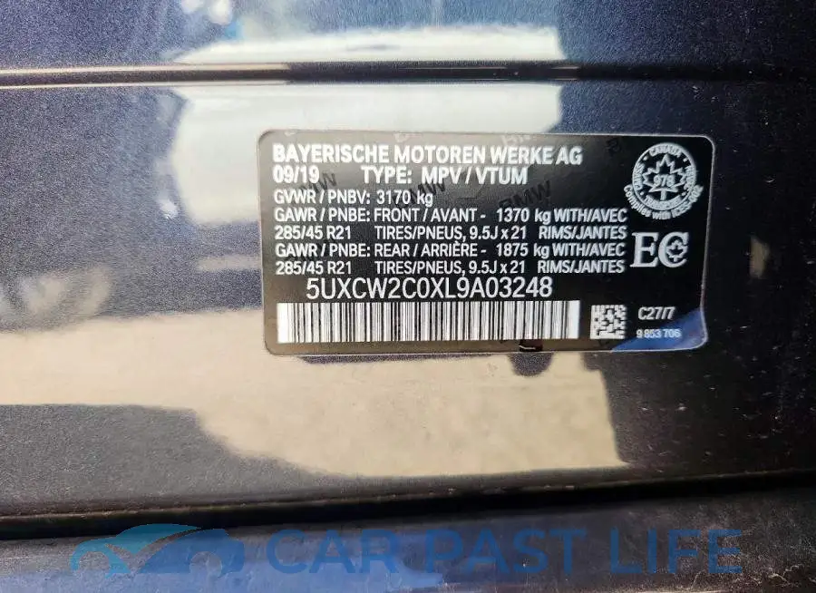 5UXCW2C0XL9A03248# 13