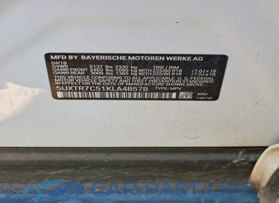 5UXTR7C51KLA48578# 13
