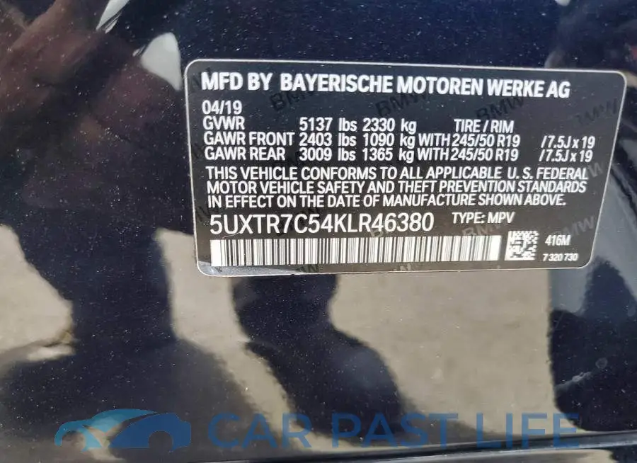 5UXTR7C54KLR46380# 13