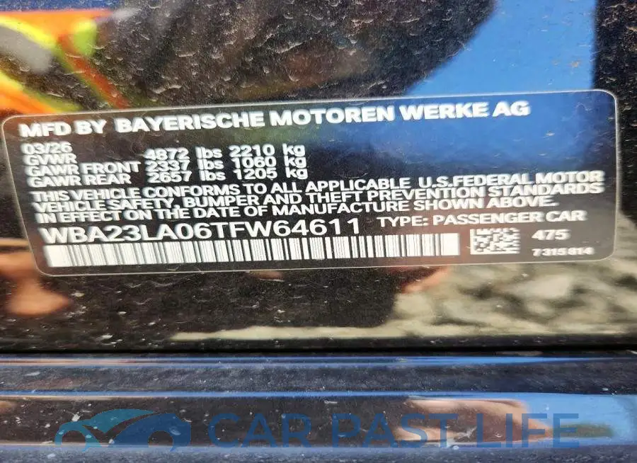 WBA23LA06TFW64611# 12