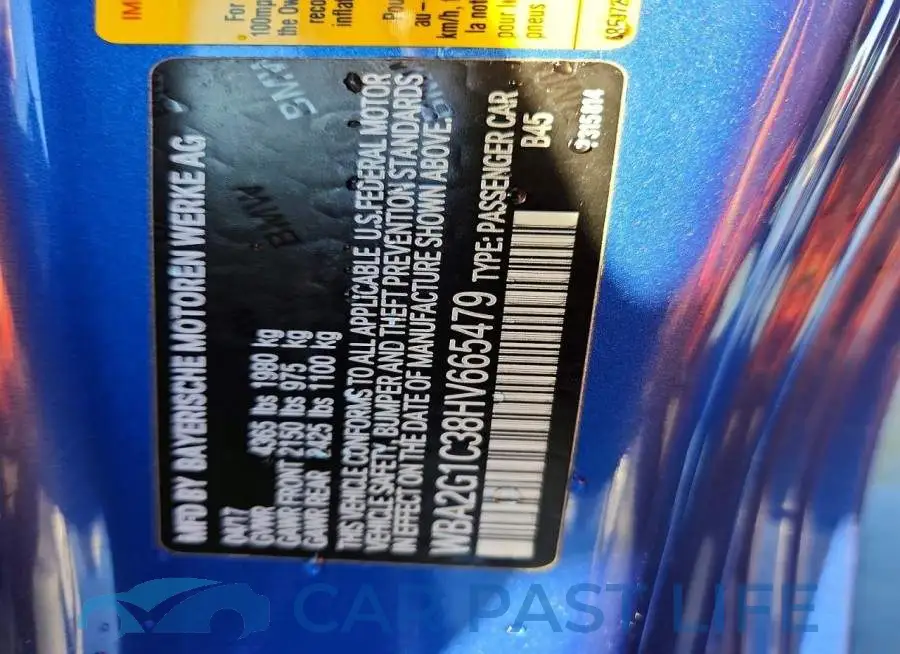 WBA2G1C38HV665479# 12