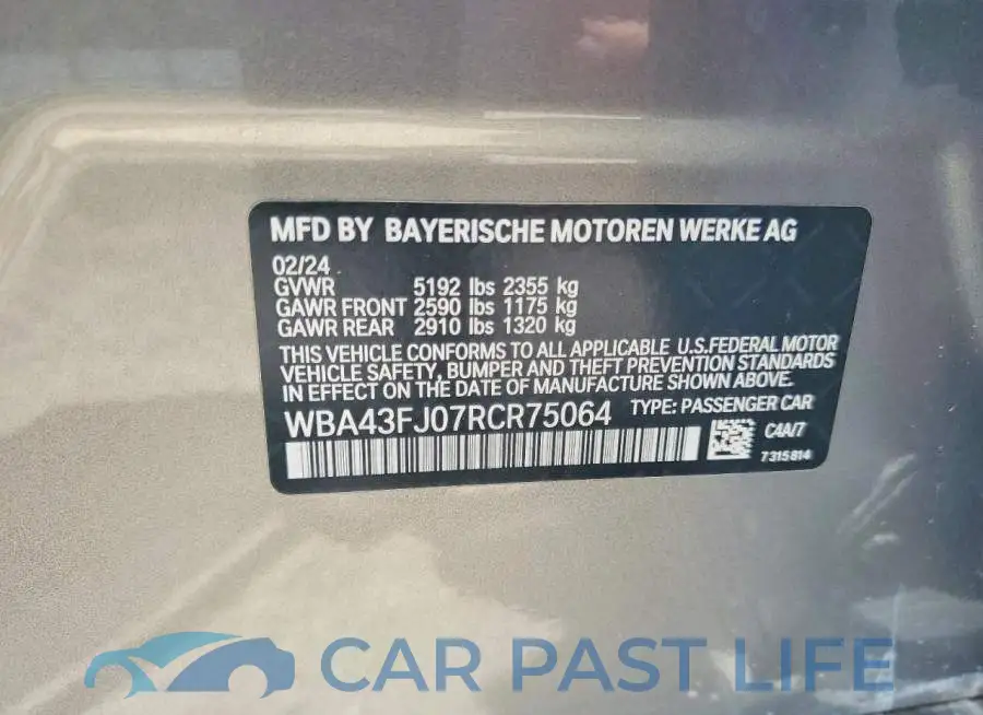 WBA43FJ07RCR75064# 12