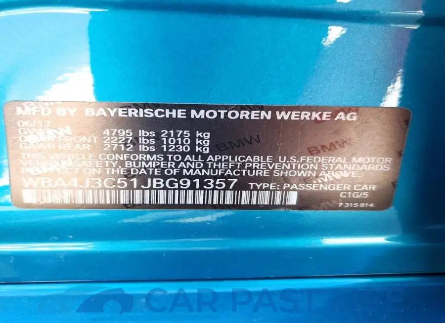 WBA4J3C51JBG91357# 12