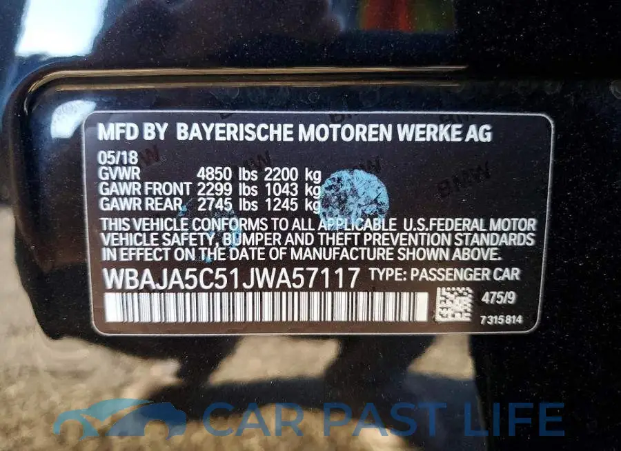WBAJA5C51JWA57117# 12
