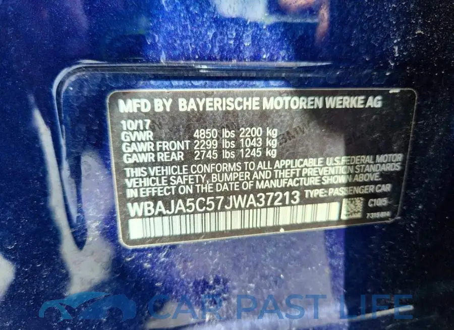 WBAJA5C57JWA37213# 13