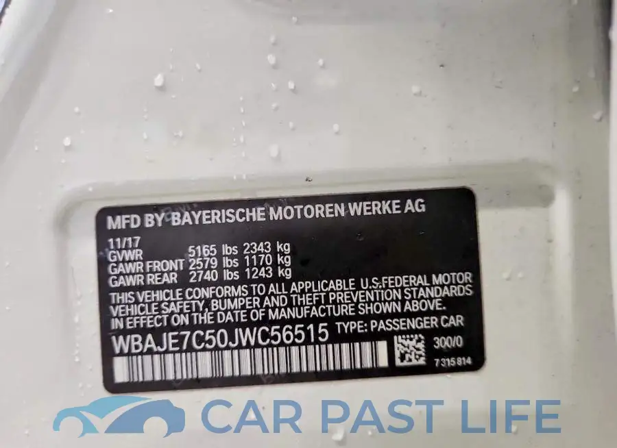 WBAJE7C50JWC56515# 12